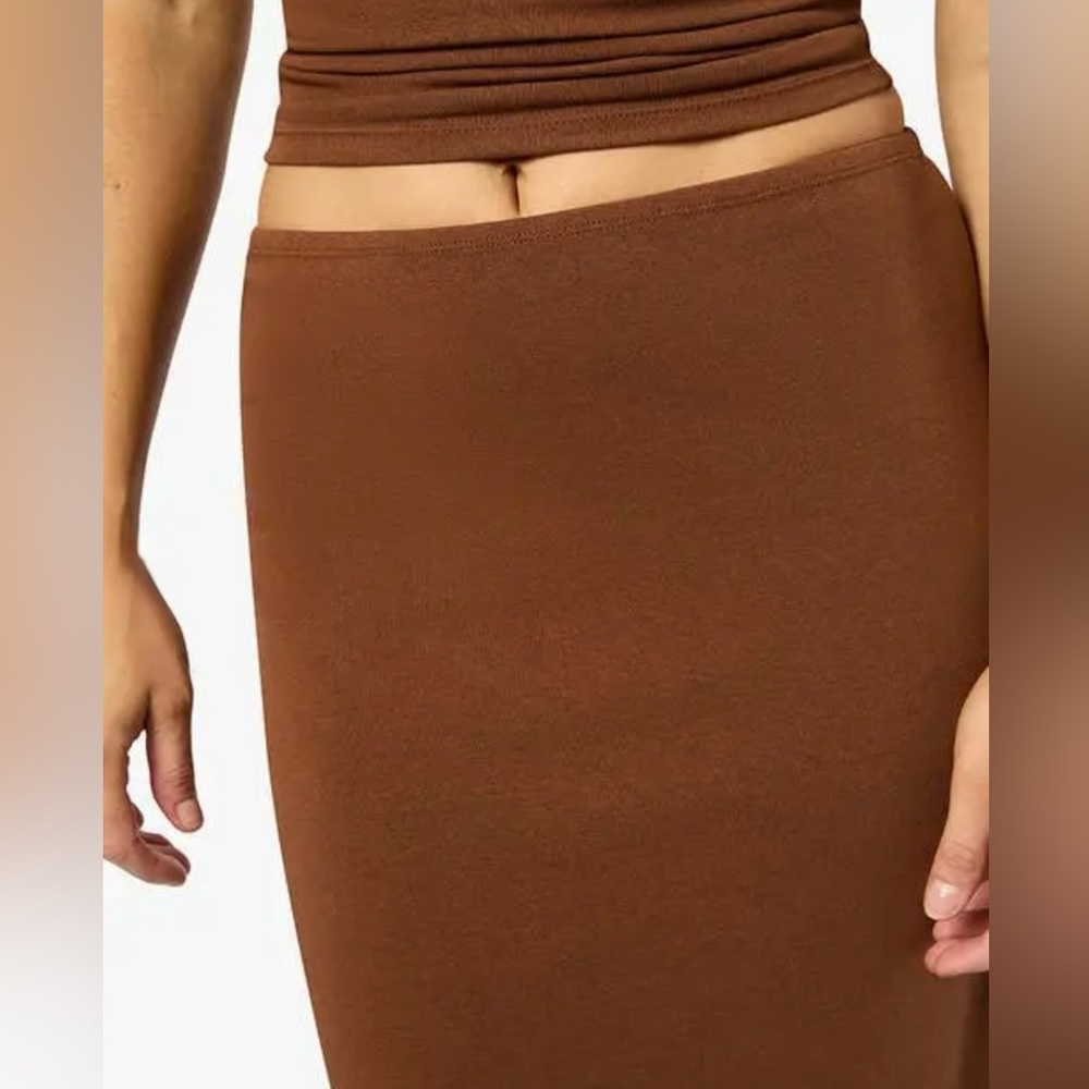 Weworewhat Pull-On Midi/Maxi Skirt - Saddle Brown, Size L, Chic & Sleek! 🧡✨ NWT